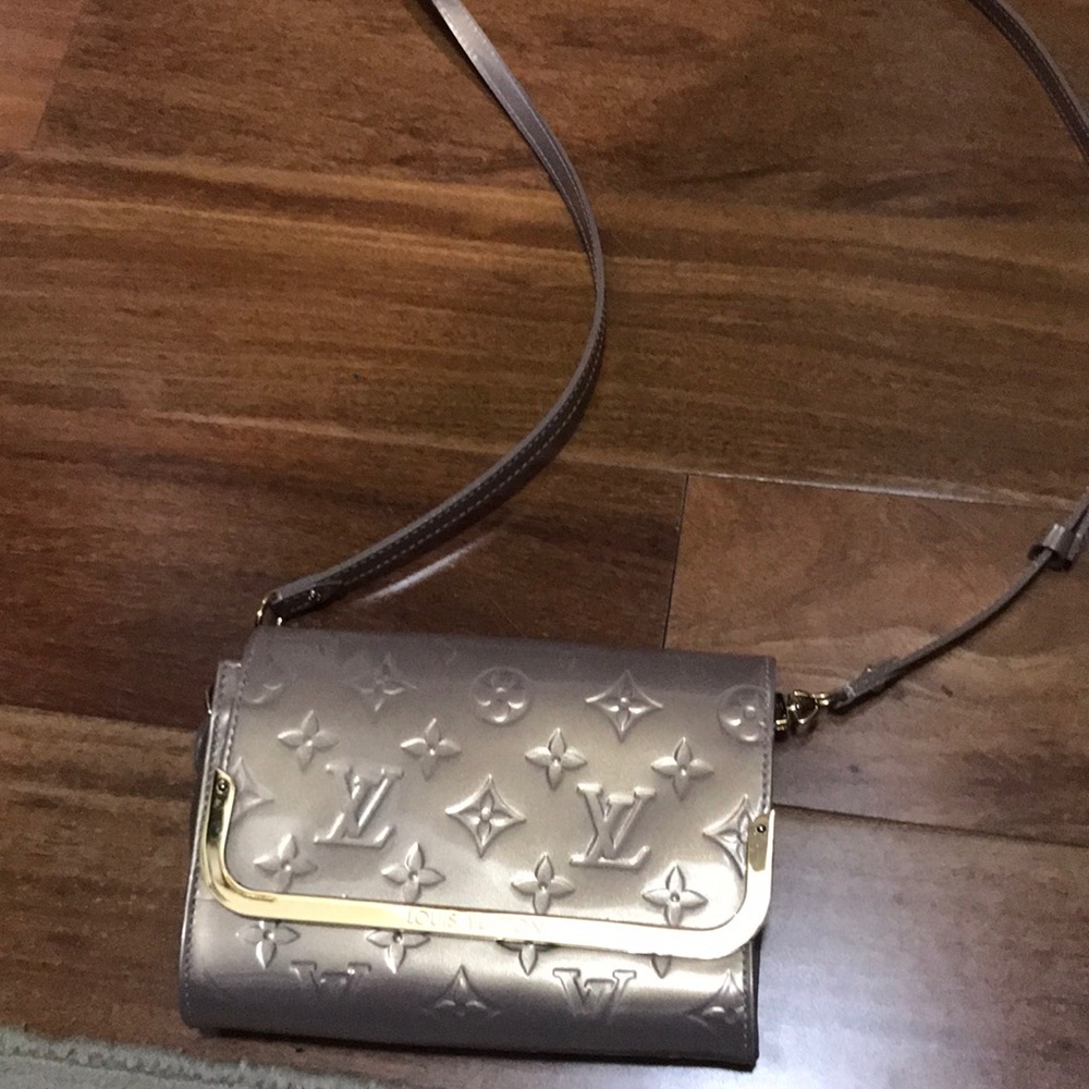 Louis Vuitton gold patent leather crossbody bag
